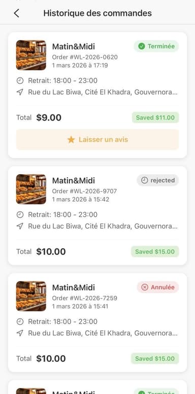 Completed orders and savings on Naamâ